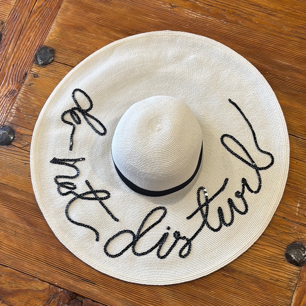 Eugenia Kim Cream and Black Script Hat
